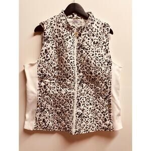 Kim Rogers Women's Black/White Full Zip Quilted Puffer Vest Size XL NWT
